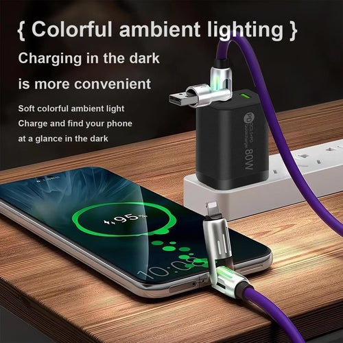 240W 4-in-1 Multi USB Charging Cable with USB A, Type-C, Lightning - MAX Fast Charging & Data Sync for iPhone 17/16/15/14/13, iPad Pro