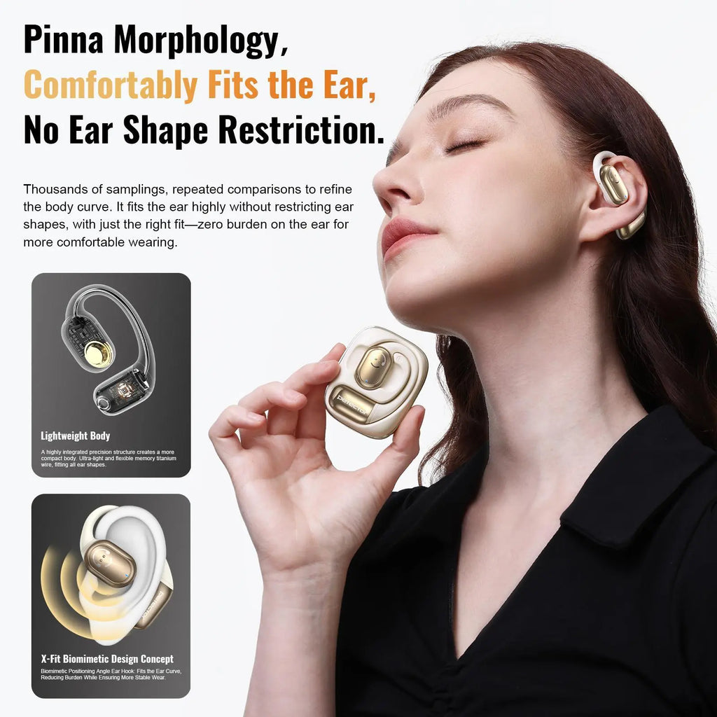Petector OS-S1 Wireless Bluetooth Earbuds, Bluetooth 5.4 Earphones for Faster, Stable Connection & Low Power Use, Fast Charging, Touch Controls, Supports 164 Languages with APP