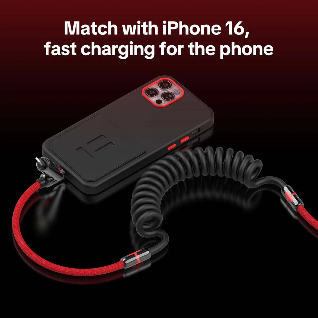 mfish Armored Dragon VIII 4-in-1 Coiled Universal USB Charger Cable ️-240W Fast Charging & Data Sync for iPhone 16/15, iPad Pro, Samsung Electronic