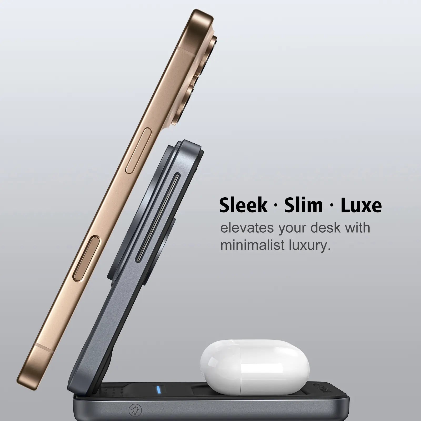 3 in 1 Magnetic Wireless Charging Station Mag-safe Charger Stand Magnetic Charger Dock 15W for iPhone 16 15 14 13 12 Series, For iwatch 3- 10 SE/Ultra, For Air 2-4 Pro, Space-saving, Exquisite Gift