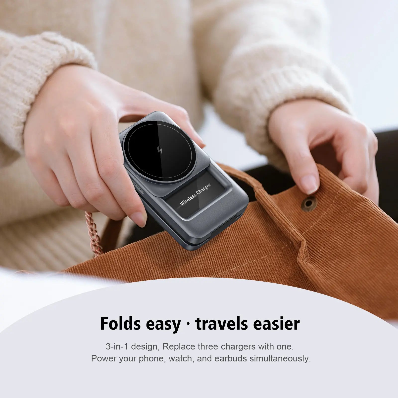 3 in 1 Magnetic Wireless Charging Station Mag-safe Charger Stand Magnetic Charger Dock 15W for iPhone 16 15 14 13 12 Series, For iwatch 3- 10 SE/Ultra, For Air 2-4 Pro, Space-saving, Exquisite Gift